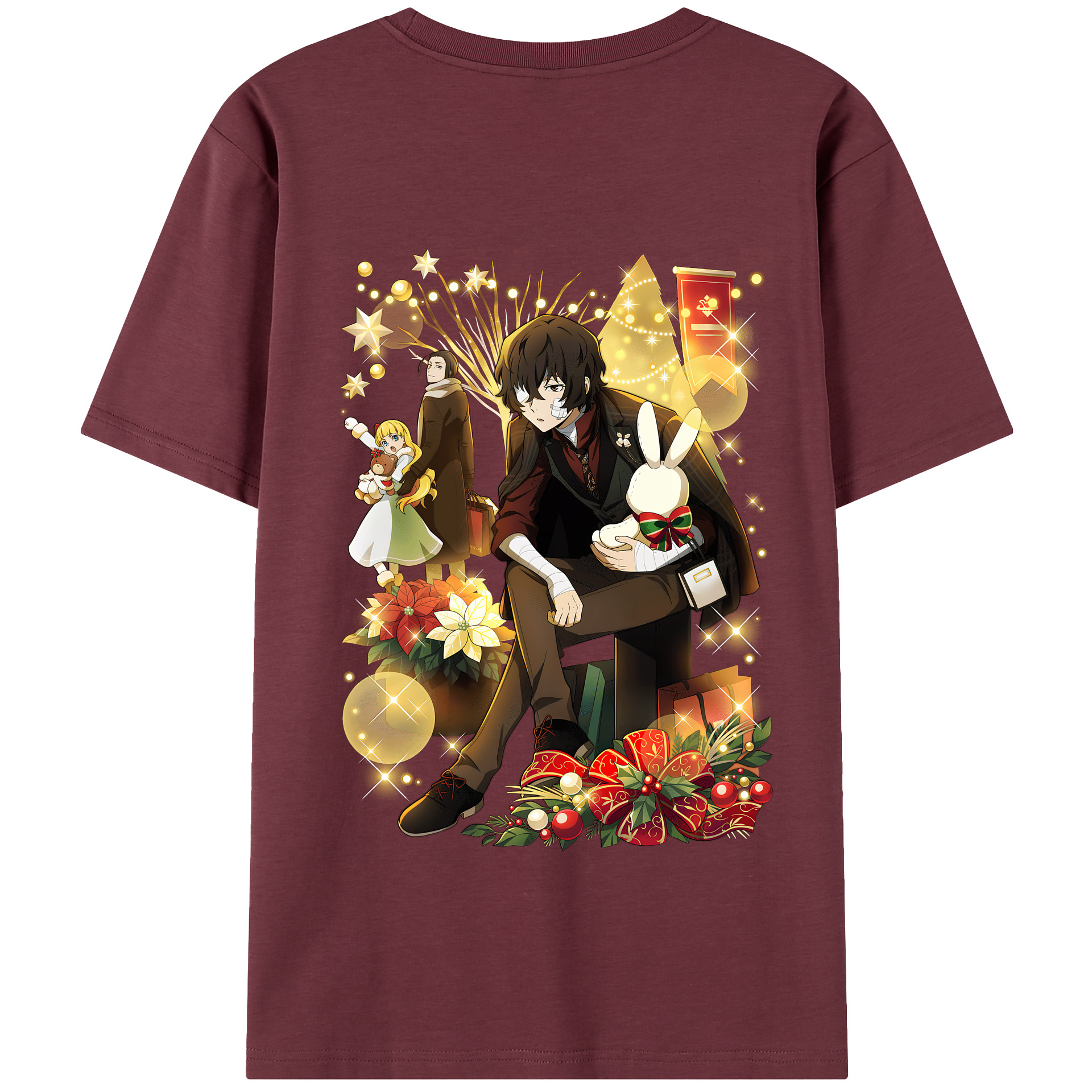 （画像用） 文豪ストレイドッグス Bungo Stray Dogs 綿100％半袖Tシャツ（背面プリント）